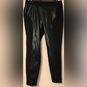 Lane Bryant black faux leather front pants size 16